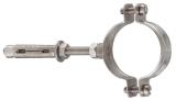 CAV inox A2 stainless steel clamp with stainless steel TOP anchor, welded nut and double threaded screw