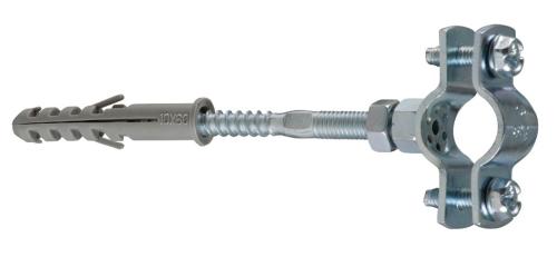 BRM steel clamp with nylon plug and double threaded screw